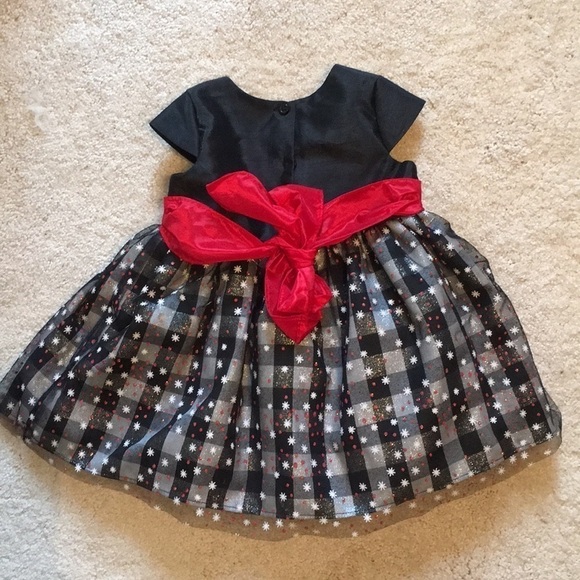 MARMELLATA Black & Red Plaid Snowflakes Dress. P/A1083/2 - Picture 3 of 8